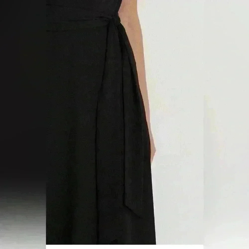 NWT Lauren Ralph Lauren Bubble Crepe Cap-Sleeve Dress Black Size 4 - Picture 3 of 9